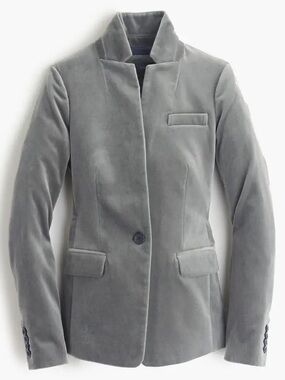 J. Crew Regent Blazer Gray dark pewter Velvet 10T